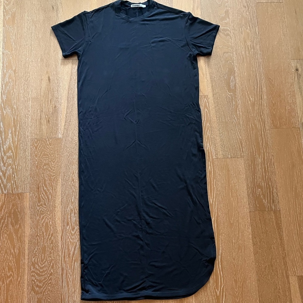 Casual Black Maxi Dress one side slit used